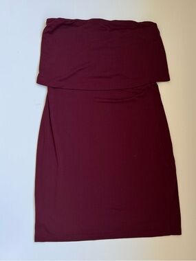 Susana Monaco Strapless Maroon Dress